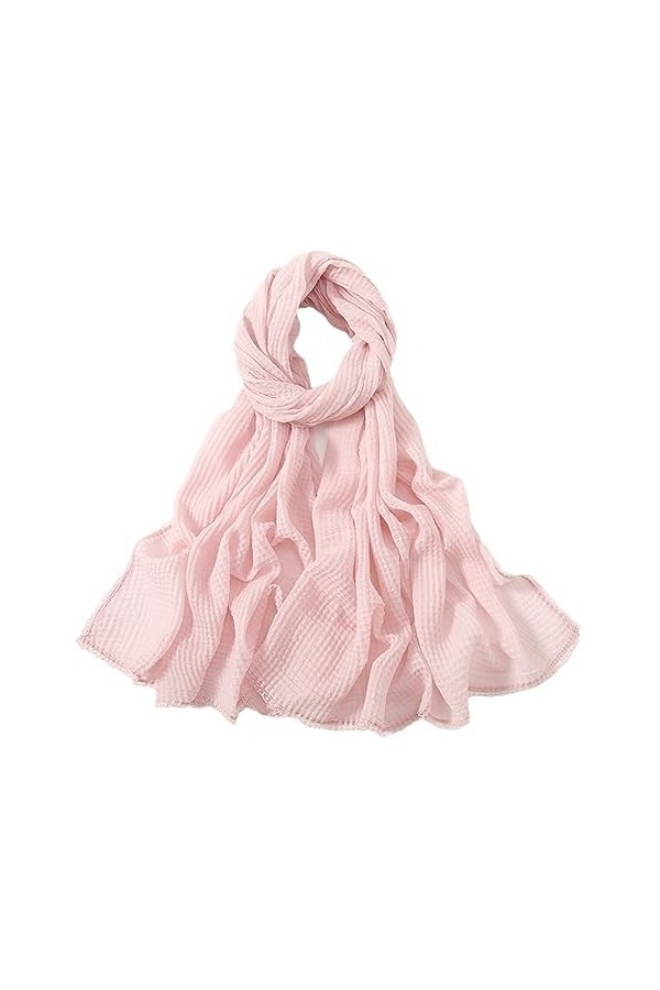 Dentelle Unie Chaîne Florale Viscose Châle Écharpe Dame Rides Plaid Wrap Pashmina Étole Hijab Musulman