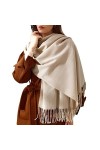 Femmes Longue Écharpe Large Etoleavec Franges Élégante Écharpe pour Femme en Imitation Cachemire Écharpe dhiver Écharpe Tiss
