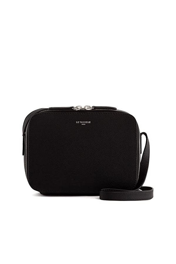 Le Tanneur, Sac bandoulière, Besace, Sacoche, en Cuir grainé, Sophie, Femme, 2 Compartiments, Fermeture zippée, bandoulière A