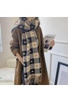 Écharpe DHiver Femme Heart Check Cashmere Scarpe Hiver Écharpe Chaude Et Châle À Franges Longs Couverture Pashmina À La Mode