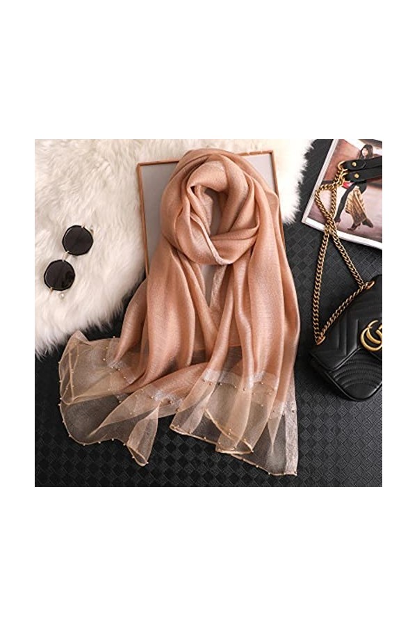 UKKO écharpe École De Soie DÉté pour Femmes Taille Longue Pashmina Dame Châle Châle Féminin Bandana Foulard Hijabs Solide So