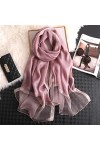 UKKO écharpe École De Soie DÉté pour Femmes Taille Longue Pashmina Dame Châle Châle Féminin Bandana Foulard Hijabs Solide So