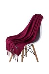 Écharpe DHiver 200 * 70Cm Hiver Mode Femmes Cachemire Laine Mince Écharpe Femmes Chaud Châle Pure Color Unisex Pashmina Pure