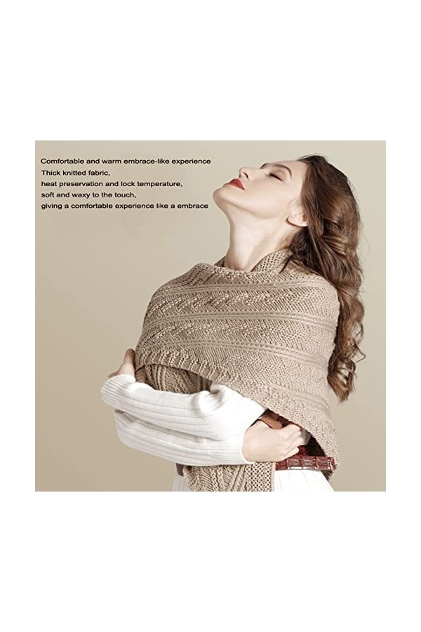 LuNiYu Écharpe Dhiver Chaude Confortable Mode Pashmina Crochet Ponchos Chunky Wrap Triangle Châle Wraps Pour Femmes