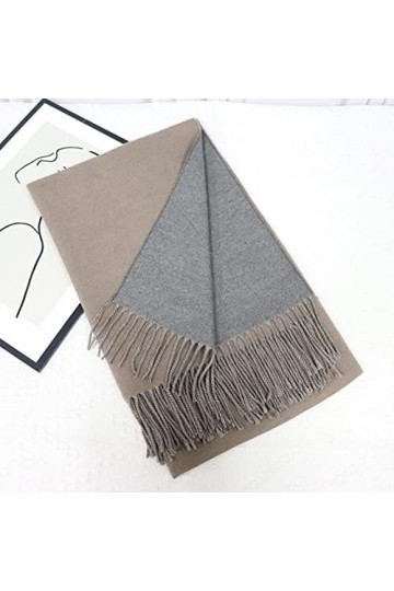 Femme Hiver Long Grande Echarpes,Femmes Pashmina Sensation Écharpes Écharpes Thermiques Douces Marron Double Face Écharpes Ré