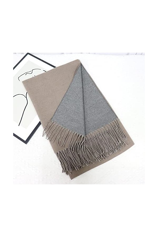 Femme Hiver Long Grande Echarpes,Femmes Pashmina Sensation Écharpes Écharpes Thermiques Douces Marron Double Face Écharpes Ré