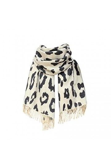 Femme Hiver Long Grande Echarpes,Femmes Pashmina Sensation Écharpes Écharpes Thermiques Douces Impression De Vache Épaisse Et