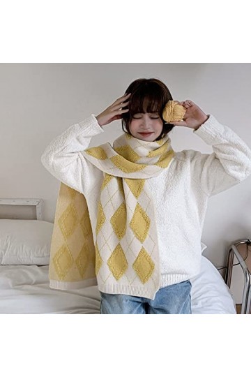 Femme Hiver Long Grande Echarpes,Femmes Pashmina Sensation Écharpes Écharpes Thermiques Douces Et Épaisses Longue Géométrie J