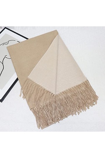 Femme Hiver Long Grande Echarpes,Femmes Pashmina Sensation Écharpes Écharpes Thermiques Douces Marron Clair Double Face Échar