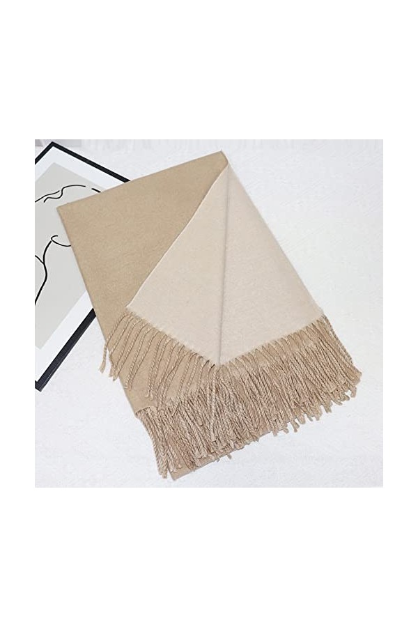 Femme Hiver Long Grande Echarpes,Femmes Pashmina Sensation Écharpes Écharpes Thermiques Douces Marron Clair Double Face Échar