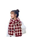 Femme Hiver Long Grande Echarpes,Femmes Pashmina Se Sentir Écharpes Écharpes Thermiques Douces Rouge Blanc Imprimé À Carreaux