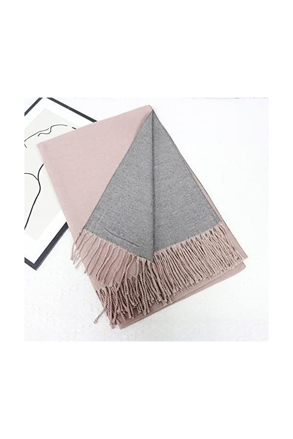 Femme Hiver Long Grande Echarpes,Femmes Pashmina Sensation Écharpes Écharpes Thermiques Douces Poussiéreux Rose Faux Cachemir