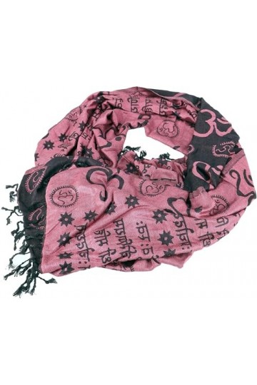 GURU SHOP Pashmina Écharpe/étole en viscose avec motif OM, pour homme/femme, jaune, synthétique, taille : taille unique, écha