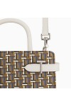 Le Tanneur, petit sac à main, sac bandoulière, en toile monogramme et cuir grainé, emilie, femme, 2 poches plates, poche zipp