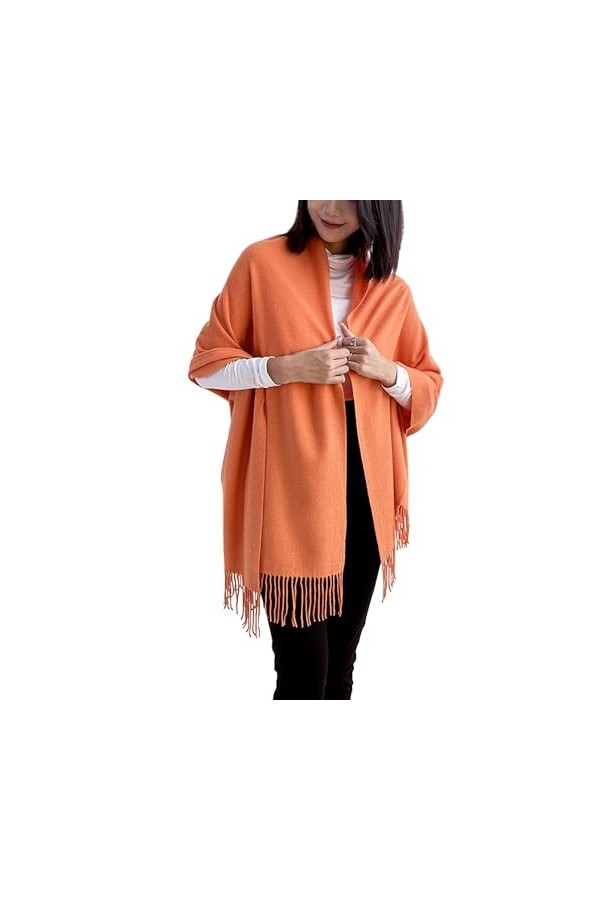 ACNCN Écharpe pashmina en cachemire pour femme - 300 g - Extra large - Épais - Pour lhiver, blanc, 200cm*70cm