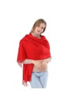 ACNCN Écharpe pashmina en cachemire pour femme - 300 g - Extra large - Épais - Pour lhiver, blanc, 200cm*70cm