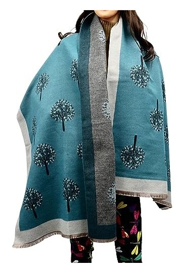 Écharpe dhiver pour femme, motif arbre de vie, châle pashmina réversible doux au toucher, écharpes, couverture, mûrier, gran