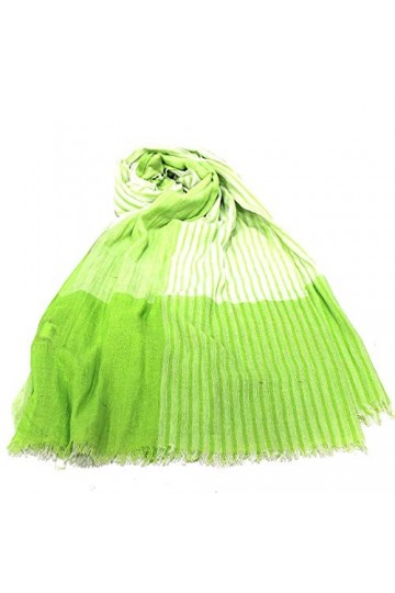 CHARRO Écharpe unisexe homme femme 100% coton pashmina déchirable été 200x100 9033 vert
