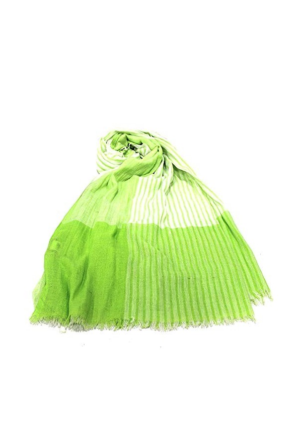 CHARRO Écharpe unisexe homme femme 100% coton pashmina déchirable été 200x100 9033 vert