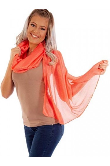 DOLCE ABBRACCIO by RiemTEX ® PRIMA DONNA Écharpe en soie sauvage pour femme en 31 couleurs unies Écharpe en soie pour femme, 