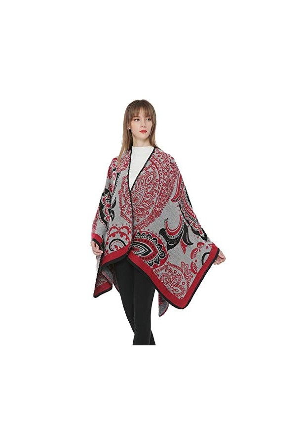 WJCRYPD De Nouvelles Dames Fleurs Rétro Style Ethnique Imitation Chaude Solaire Cachemire Châle Acrylique Grand Manteau De Mo