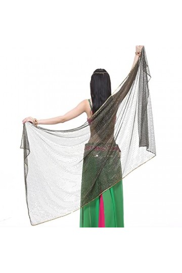 KADBLE Foulard pour danse du ventre - 210 x 95 cm, noir