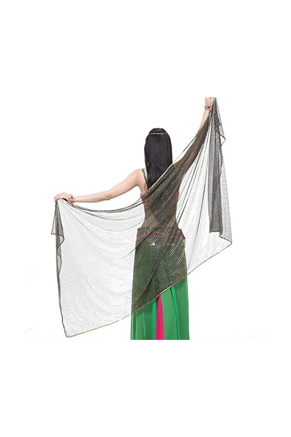 KADBLE Foulard pour danse du ventre - 210 x 95 cm, noir