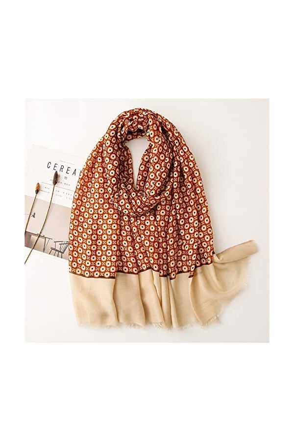 MIWNXM Ethnic Circle Dot Viscose Shawl Scarf Women Wrap Pashmina Stole Bufandas