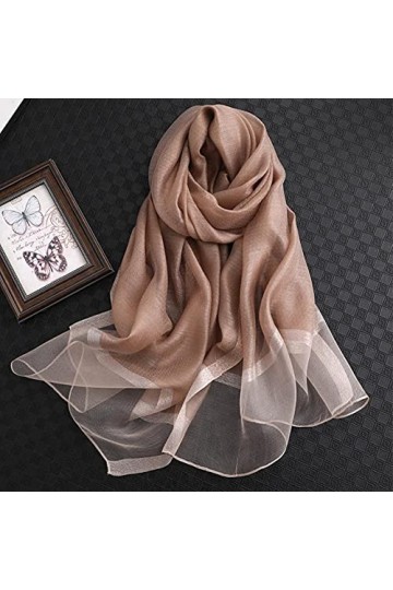 UKKO écharpe École De Soie DÉté pour Femmes Taille Longue Pashmina Dame Châle Châle Féminin Bandana Foulard Hijabs Solide So