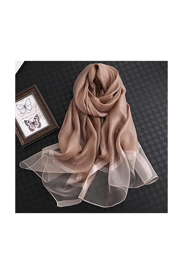 UKKO écharpe École De Soie DÉté pour Femmes Taille Longue Pashmina Dame Châle Châle Féminin Bandana Foulard Hijabs Solide So