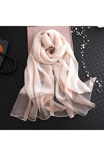 UKKO écharpe École De Soie DÉté pour Femmes Taille Longue Pashmina Dame Châle Châle Féminin Bandana Foulard Hijabs Solide So