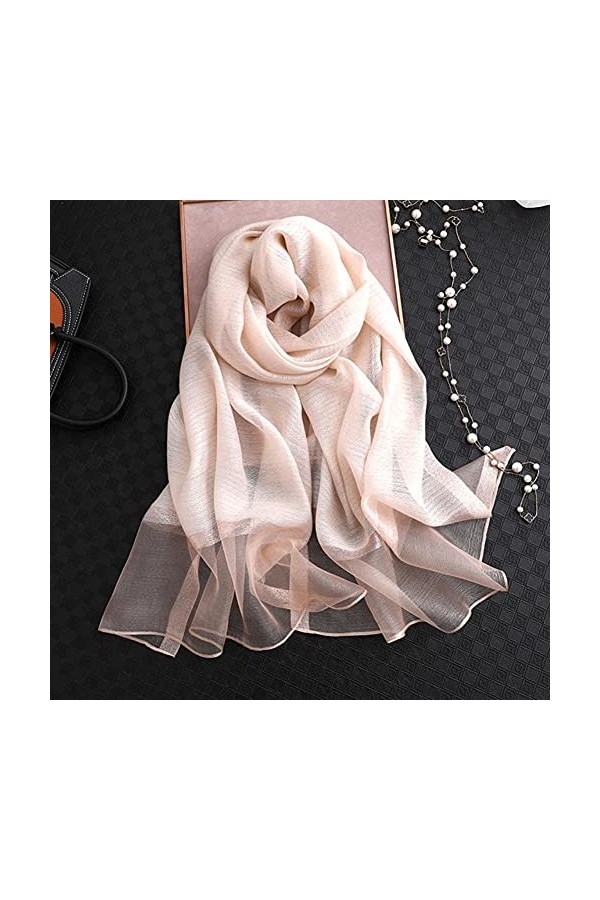 UKKO écharpe École De Soie DÉté pour Femmes Taille Longue Pashmina Dame Châle Châle Féminin Bandana Foulard Hijabs Solide So