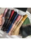 UKKO écharpe École De Soie DÉté pour Femmes Taille Longue Pashmina Dame Châle Châle Féminin Bandana Foulard Hijabs Solide So