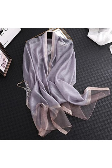 UKKO écharpe École De Soie DÉté pour Femmes Taille Longue Pashmina Dame Châle Châle Féminin Bandana Foulard Hijabs Solide So