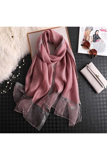 UKKO écharpe École De Soie DÉté pour Femmes Taille Longue Pashmina Dame Châle Châle Féminin Bandana Foulard Hijabs Solide So