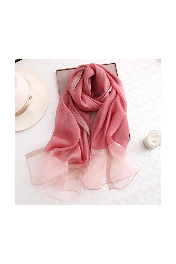 UKKO écharpe École De Soie DÉté pour Femmes Taille Longue Pashmina Dame Châle Châle Féminin Bandana Foulard Hijabs Solide So