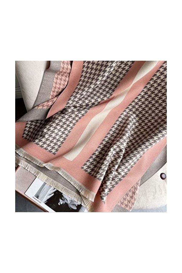 UKKO Foulard Épais Écharpe Hiver Écharpe Hiver Conception De Conception De Poule Imprimé Femme Cashmere Pashmina Châle Dame E