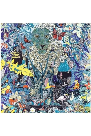 MorrEz 130 cm Echarpe Soie Echarpe Carré Echarpe Mode Pashmina Design Jungle Lion Femmes Châle Bandana Kerchief Foulards Pour