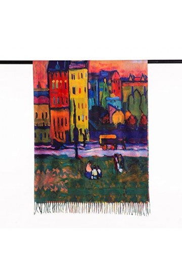 KUNIUO Écharpe en Cachemire Floral Imprimé Numérique Double Face Femme Décontractée Pashmina Châle Wrap Dames Hiver Couvertur