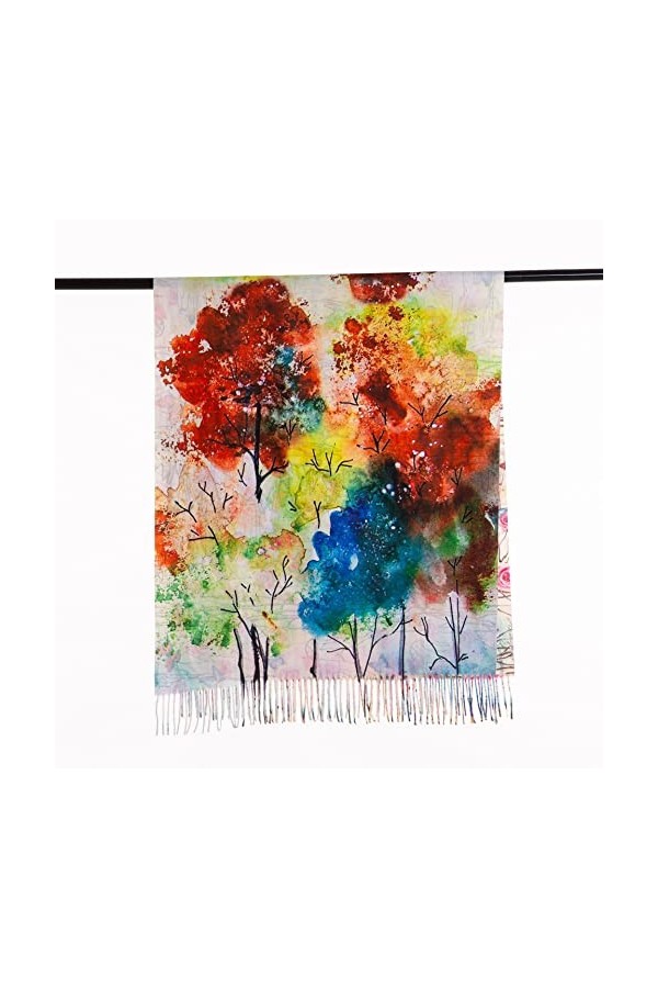 KUNIUO Écharpe en Cachemire Floral Imprimé Numérique Double Face Femme Décontractée Pashmina Châle Wrap Dames Hiver Couvertur