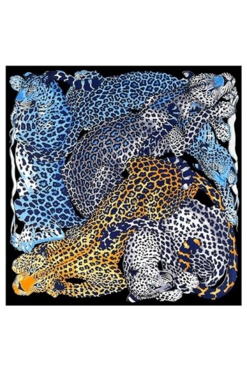 130 cm Leopard Square Scarf Women Silk Scarf Pashmina Fashion Design Women Shawl Bandana Kerchief Scarves-2