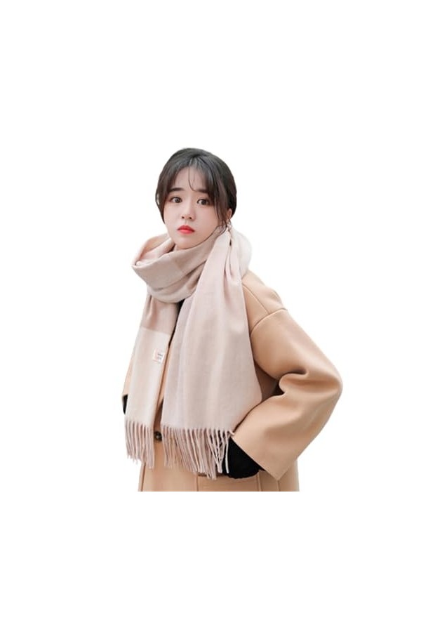 UAngLI Écharpe chaude tricotée au crochet pour lautomne et lhiver - Châle à manches pour femme et fille - Couleur macaron, 