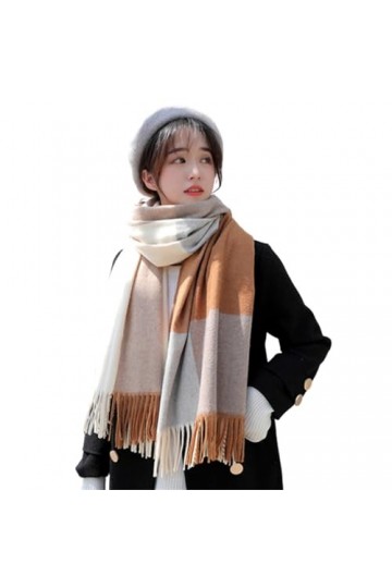 UAngLI Écharpe chaude tricotée au crochet pour lautomne et lhiver - Châle à manches pour femme et fille - Couleur macaron, 