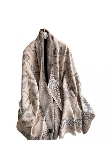 Châle réversible surdimensionné pour femme - Écharpe thermique épaisse - Multifonctionnel - Cadeau pour femme, kaki, M