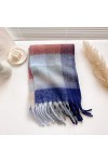 UKKD écharpe Hiver Cachemire Peluche Tonneaux Châle Châle Amour Épais Tresse Arc-en-Ciel Couleur Paroding Foulard Femme