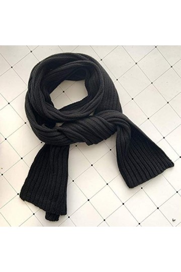 UKKD écharpe Écharpes Tricotées Épaisses dhiver Casual All-Match Longue Laine Chaude Foulard Doux pour La Femme Faite Main,N