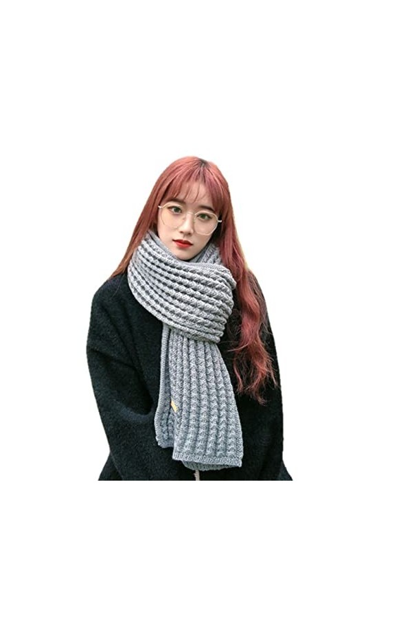 UKKO écharpe Écharpe Tricotée dhiver pour Femme Épaisse Volée Chaude Femme Foulards Écharpes Solides Châle Solide
