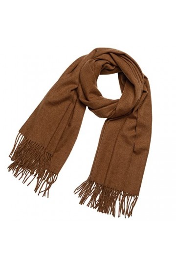 DonDon Écharpe femme hiver chaud et large Châle Etole Foulard 200 x 70 cm - Brun