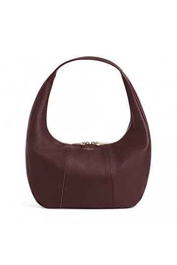 Le Tanneur, sac hobo moyen modèle, sac à main, en cuir grainé, juliette, femme, poche plate avant, poche zippée, fermeture zi