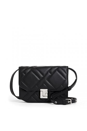 Le Tanneur, petit sac bandoulière à rabat, besace, en cuir lisse matelassé, rose, femme, poche plate, poche zippée, poche aim